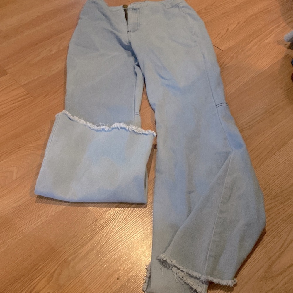 Skinny ball bottoms flared at bottom